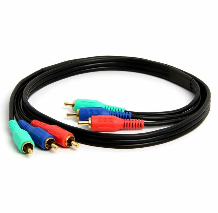 3 RCA Male to 3 RCA Male Stereo Audio Video Cable Component Gold Plated lot