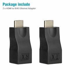 2PCS 4K 1080P HDMI Extender to RJ45 Over Cat 5e/6 Network LAN Ethernet Adapter