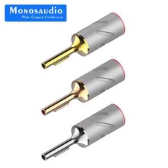 Monosaudio B801 Pure Copper Rhodium Plated Banana Plug for HiFi Loudspeaker Wire