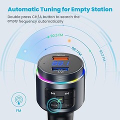 Bluetooth 5.0 Car Wireless FM Transmitter Adapter 2USB PD Charger AUX Hands-Free