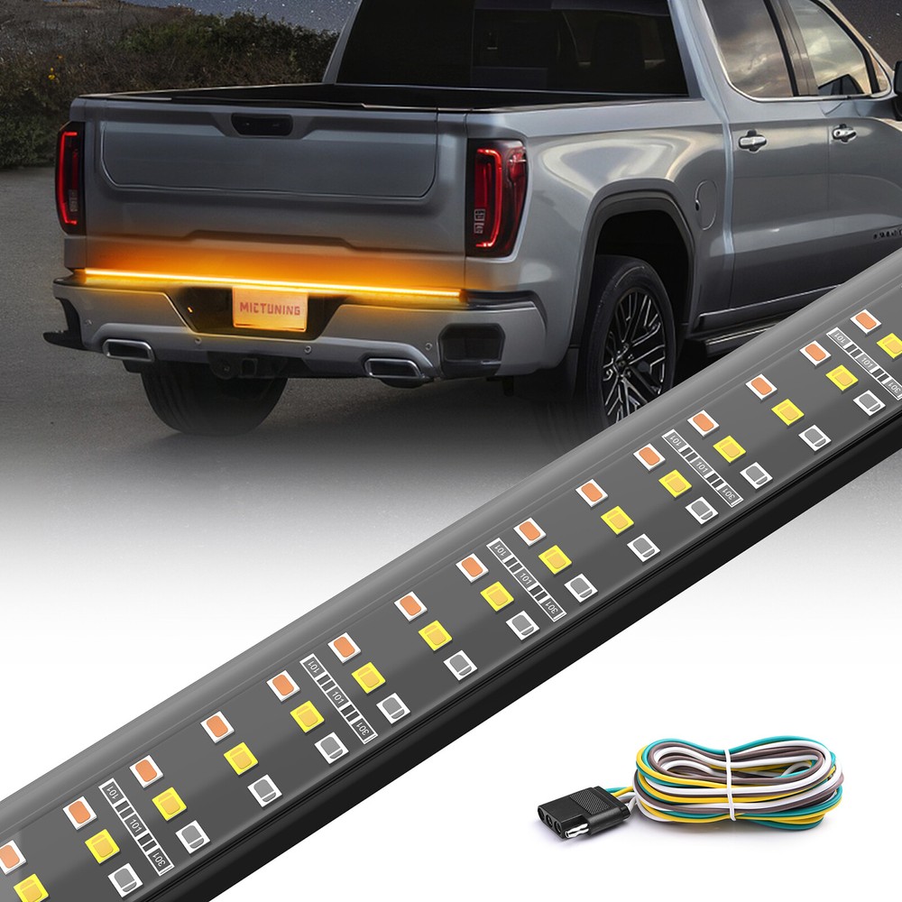 Waterproof 48″ Triple Row 360 LED Tailgate Strip Light Bar Tube for Pickup Truck