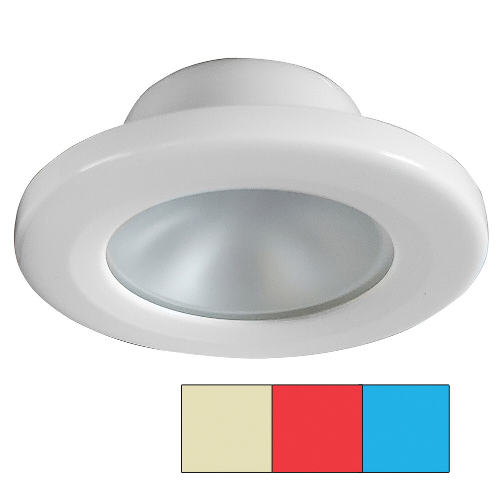 i2Systems Apeiron A3120 Screw Mount Light – Red, Warm White Blue – White Finish