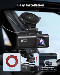 REDTIGER Dash Cam 4K Front and Rear Dash Camera for Cars Free 32GB SD Card