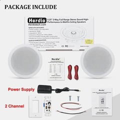 Herdio 5.25″ 300W Home Store In Ceiling Speakers+Wall Mount Bluetooth Amplifier