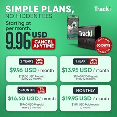 Tracki GPS Tracker with Waterproof Magnetic Mini Box and +3500mAh
