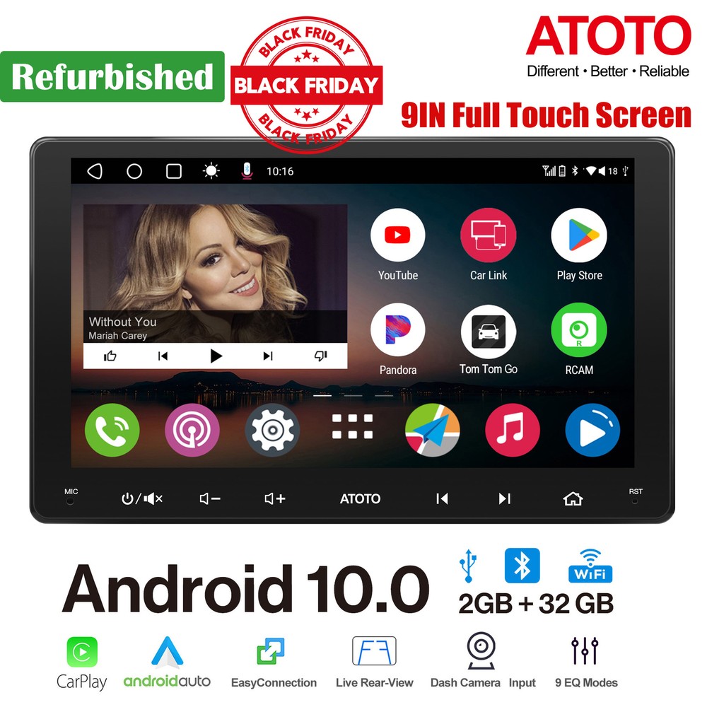 ATOTO A6 PF 9in 2DIN Android Car Stereo with Wireless CarPlay,Android Auto,WiFi