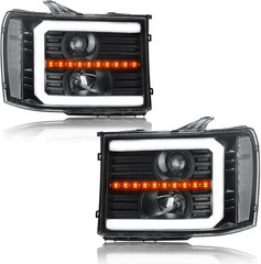 2007-13 GMC Sierra 1500 2007-14 2500HD 3500HD LED DRL Headlights–Compatible