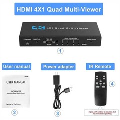 Multi-Viewer 4K HDMI 4×1 1080P Seamless Quad Screen Real Time Remote Splitter US