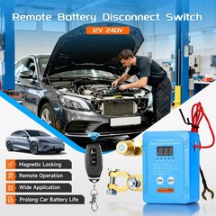 12/24V 240A Remote Battery Disconnect Kill Switch Anti Theft RV ATV Boat & LED