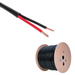 14/2 In-Wall Outdoor Burial UV CL2 Speaker Wire 14 AWG Gauge Cable Black 500ft