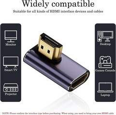 8K@60Hz HDMI Angled Adapter (2 Pack), 90 Degree Left and Right HDMI 2.1 Male to