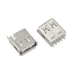 100 PCS USB Standard Port Female Solder 4Pin Plug Soldering Jack Connector