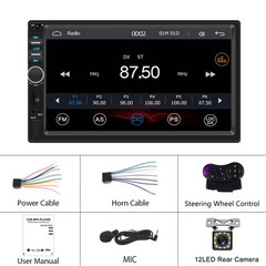 Double Din Apple Carplay Android Auto 7″ Car Stereo Radio Bluetooth Touch Screen