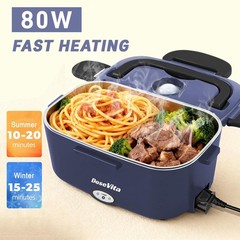 Dosevita 100W Electric Heated Lunch Box, 1.5L, Royal Blue+Black-1.5L
