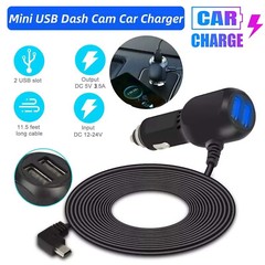 Compact USB Dash Cam Car Charger Cable Power Cord Supply for Camera GPS