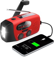 30000mAh Emergency Wind Up Dynamo Solar Hand Crank Radio FM/AM Power Bank Torch