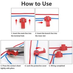 U.S.A Red Solderless Wire Quick Splice Connector – 18-22 Gauge – 100 Pack