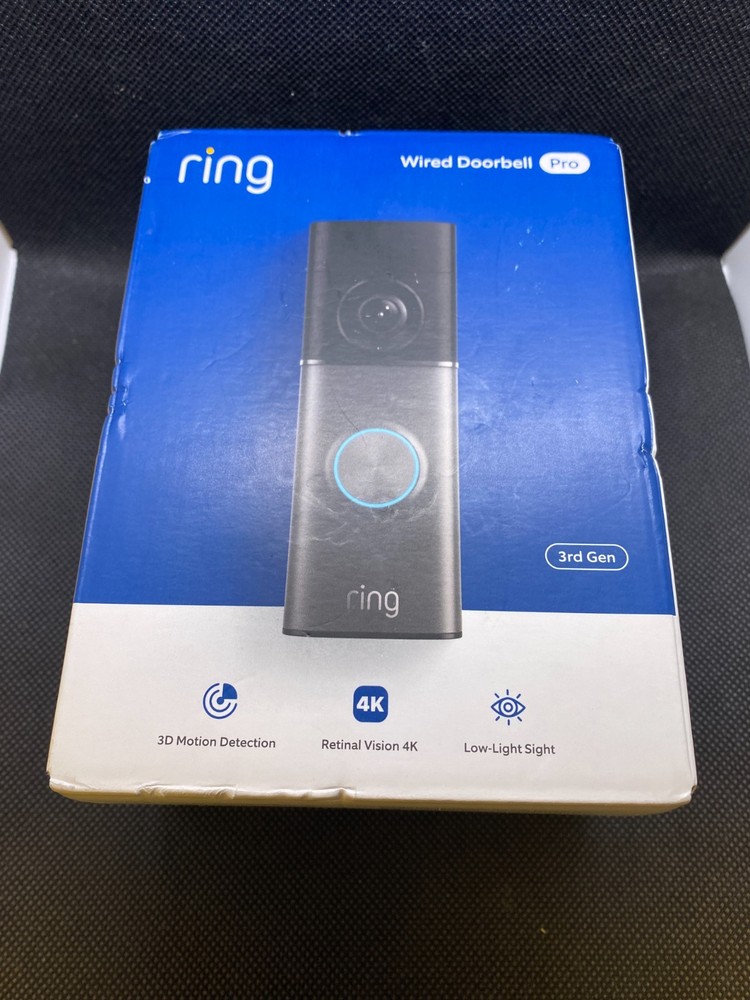 NEW – Ring – Wired Doorbell Pro (3rd Gen) w/ Chime Mini Kit – Deep Silver