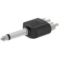 6.35mm Mono Plug to 2 RCA Plug Adapter 1/4″ to Two RCA Audio Splitter Converter