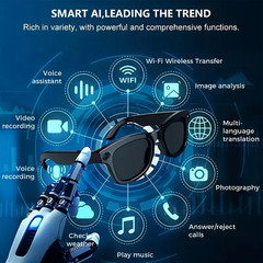 AI-powered smart music glasses with a camera, supporting 1080p HD video recordin