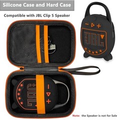 Hard Case and Silicone Cover for JBL Clip 5 Ultra Portable Black Case