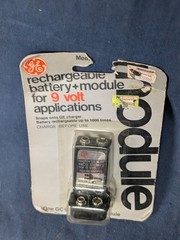 Vintage NiCd 9V 9 Volt Rechargeable Battery with plug in charger