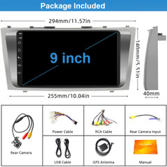 For Toyota Camry 2007-2011 Android 13 Apple CarPlay Car Stereo Radio GPS +Camera