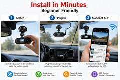Mini WiFi Dash Cam for Cars HD 1080P Driving Recorder Night Vision APP Control