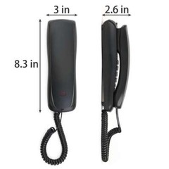 Black Corded Telephone Landline Phone for Home Office Desk Wall Mountable New