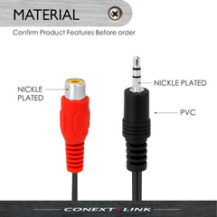 Conext Link 3.5Mm 1/8″ Stereo Male Plug to 2 RCA Female Jack Aux Audio Y Cable C