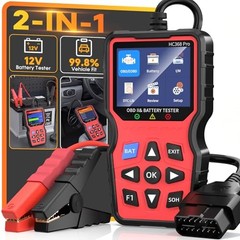 Easy to Use 2-in-1 OBD2 Scanner with Battery Tester: 1S Read & Clear Check