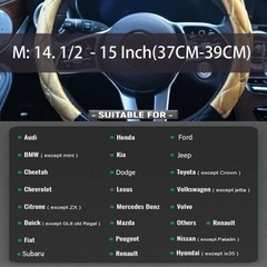 Black Gold Leather Bling Steering Wheel Cover, Anti-Slip Ste Color: Black Gold