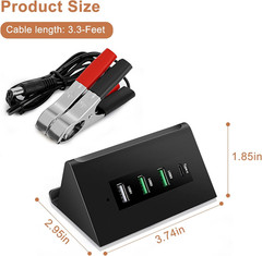 DC 12V 24V to 5V USB Step down Converter 68W 12V to USB Multi Port Power Adapter