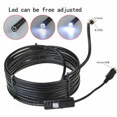 5.5mm 6LED Waterproof Micro USB Android Endoscope Borescope Inspection Camera FT