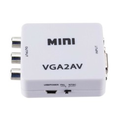 VGA to AV RCA Composite Converter Adapter Box with Audio PC to TV