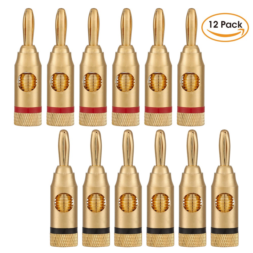 WGGE WG-3334 24k Gold Plated Banana Plugs (Open Screw Type) (6 Pairs)