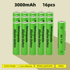 16PCS AA AAA Alkaline Batteries 3000mAh Rechargeable Battery 1.5V Smart Charger