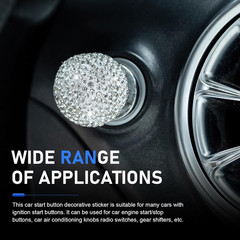 Bling Car Push Start Button Cover, Crystal Rhinestone Auto Ball Engine Start But
