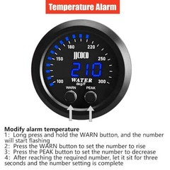 Universal 52mm Water Temperature Gauge with Alarm and Joint Pipe: None Green