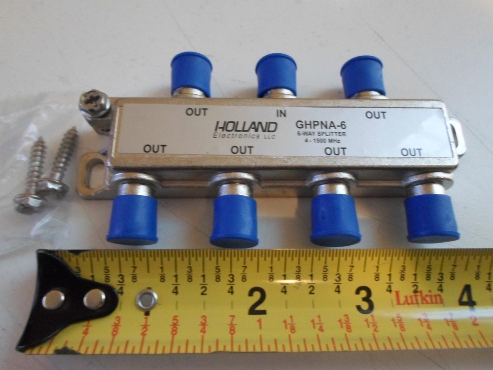 Holland GHPNA-6 6-Way Cable Splitter RF Coaxial IPTV 4-1500 MHz Nickel Plated 1