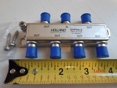 Holland GHPNA-6 6-Way Cable Splitter RF Coaxial IPTV 4-1500 MHz Nickel Plated 1