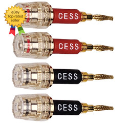 CESS 220 Pin Banana Plug to 4Mm Female Banana Jack Speaker Wire 4 Pack