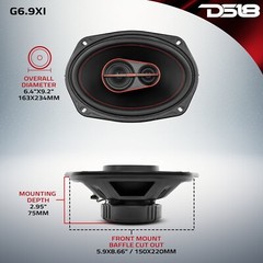 DS18 G6.9Xi 6×9″ Car Speakers 3-Way Coaxial Speakers 180W Grill Included – Pair
