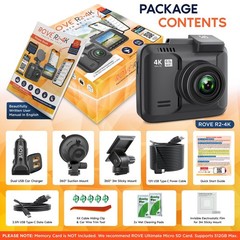 Rove R2-4K Car Dash Cam – 4K Ultra HD 2160P – Built-In WiFi & GPS, Parking Mode