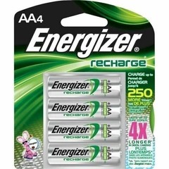 4/pack AA Energizer Rechargeable NiMH Batteries EXP 2021 AA4 Recharge 2300mAh