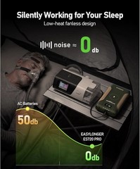 EASYLONGER CPAP Battery Backup Power Supply ES720 PRO, 276.48Wh Battery Pack