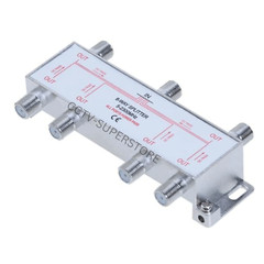 6-Way TV Splitter 5-2300 MHz Coax Cable Adapter for RG59 RG6 HDTV Satellite