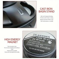 6″ X 9″ 5-way Car Audio Stereo Speakers: 1200W Max Watts Coaxial Pair 6×9-in NEW