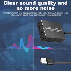 USB2.0 to Optical Toslink 3.5mm Audio Adapter Type-A C PS5 NS Laptop Soundbar