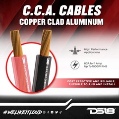 DS18 Ultra Flex Power & Ground Wire Kit | 8-Gauge CCA | 20FT Red + 5FT